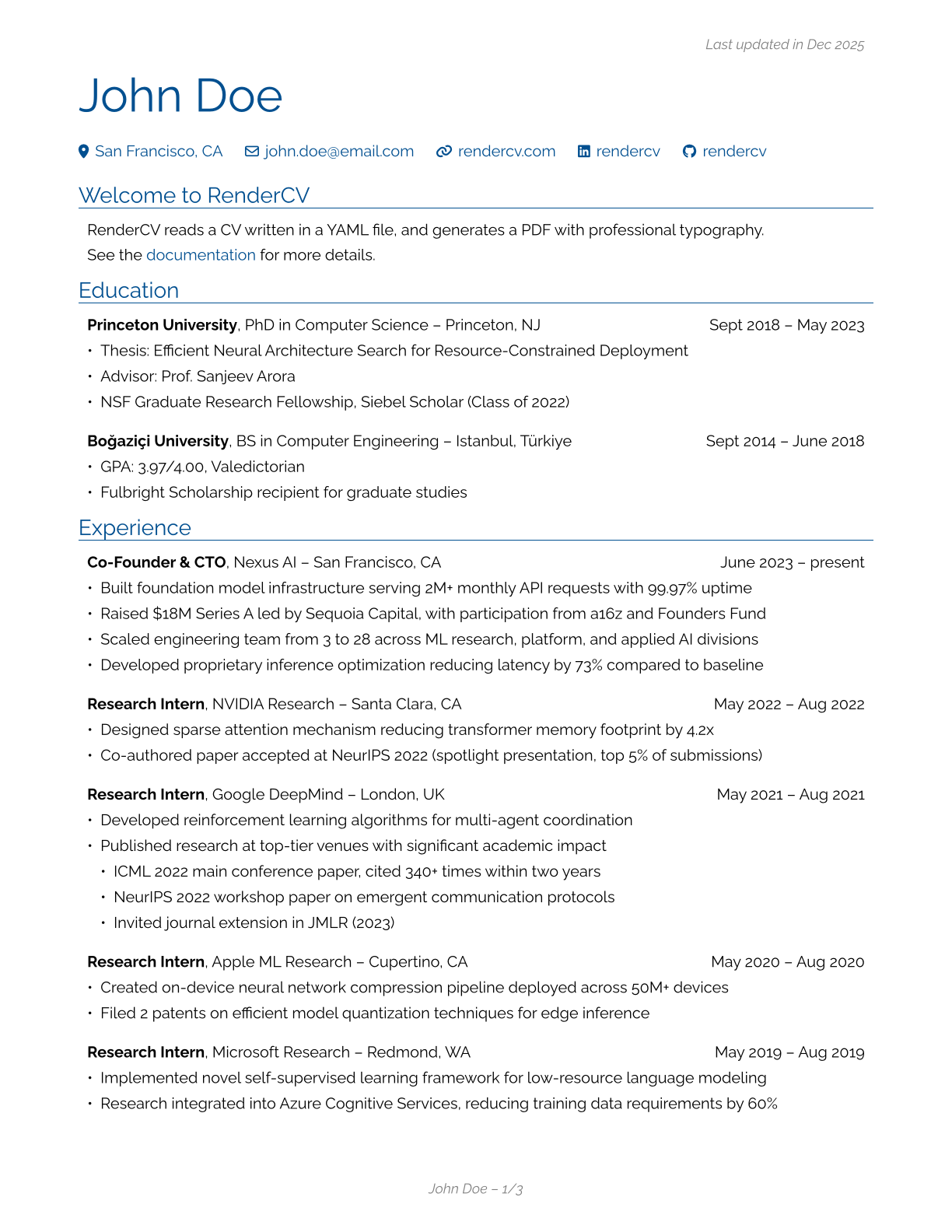 Tech resume template