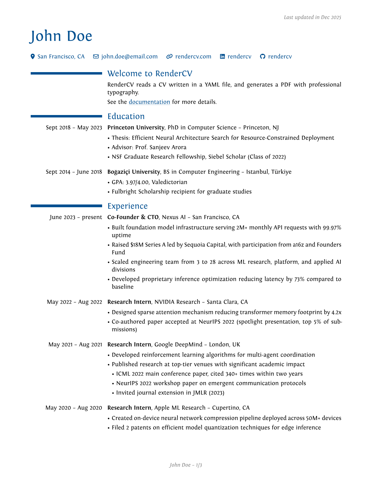 Modern resume template