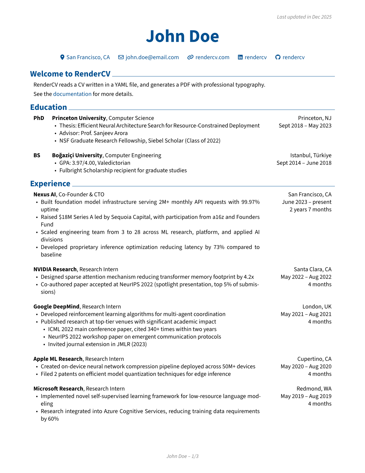 Professional resume template